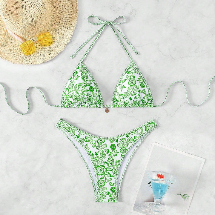 Damen Triangel-Bikini mit floraler Spitze Drune
