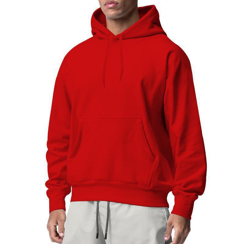 Herren nan Premium-Kapuzenpullover mit Kängurutasche, innen angerautem Fleece, verstärkter Nackennaht und geripptem Saum Drune