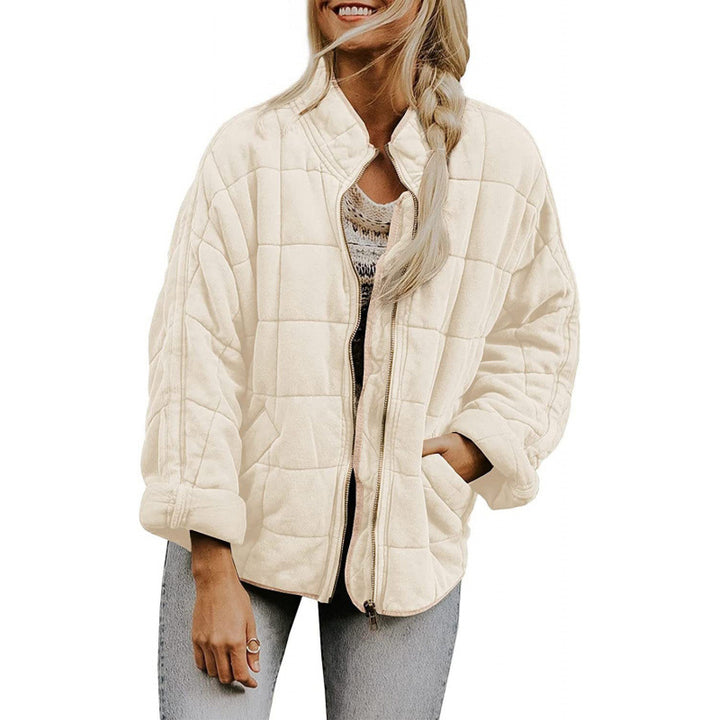 Damen Steppjacke im Oversized Schnitt mit Stehkragen und verdecktem Reißverschluss Drune