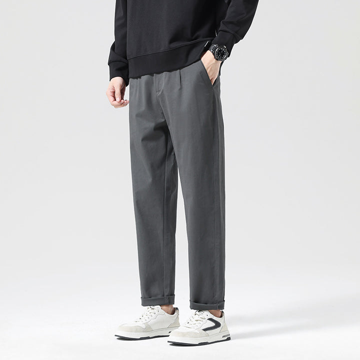 Herren Moderne Relaxed‑Fit Freizeit‑Chino mit leichtem Stretch und umgeschlagenem Saum Drune