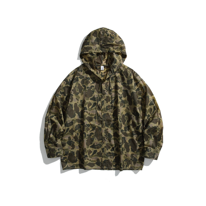 Herren Camouflage-Kapuzenshirt im Oversized-Utility-Stil Drune