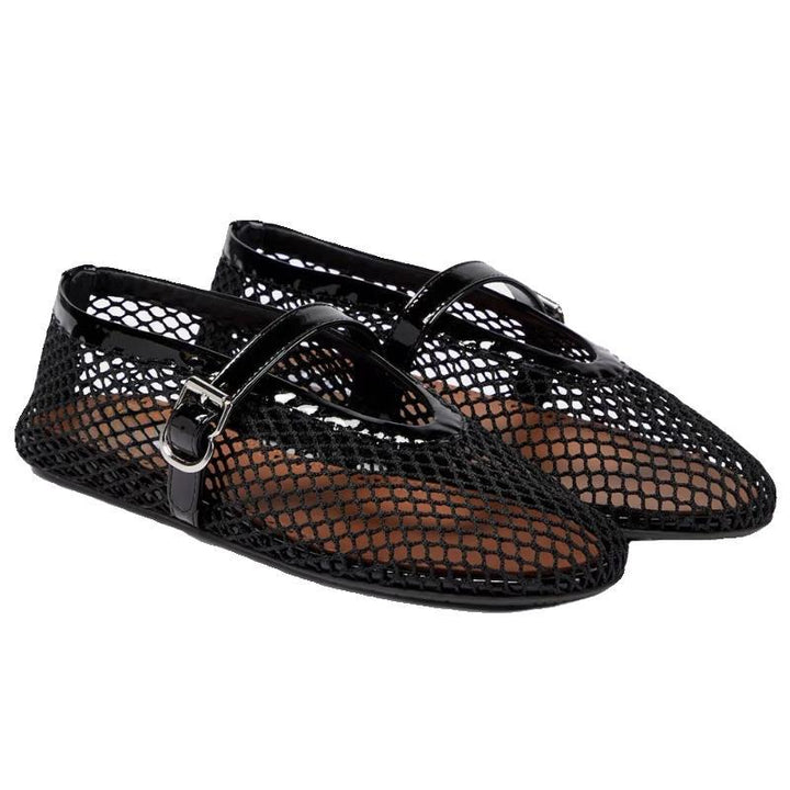 Damen Glitzernde Ballerinas mit dekorativem Riemen Drune
