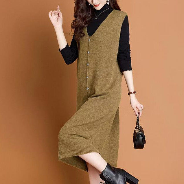 Damen Lange Strickweste Drune