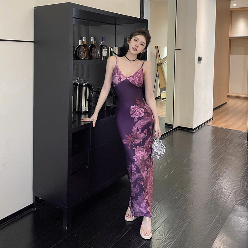 Damen Elegantes Maxikleid mit floralem Design Drune