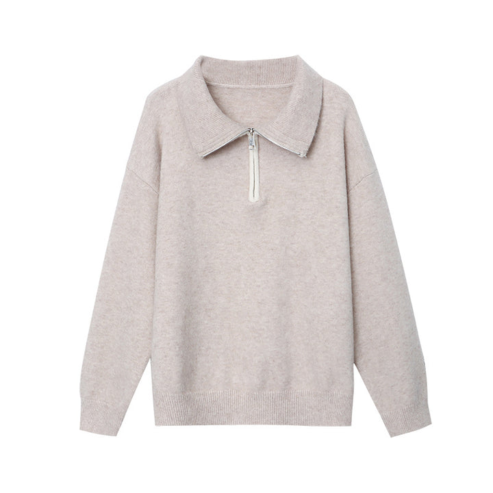 Damen Pullover mit halbem Reißverschluss und lässigem Schnitt Drune