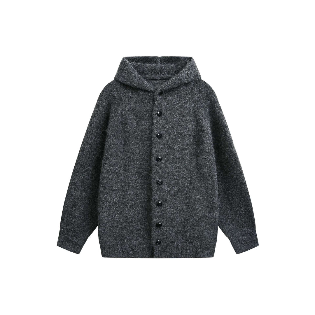 Damen Wollmix‑Cape‑Cardigan mit Kapuze, Knopfleiste und Raglanärmeln Drune
