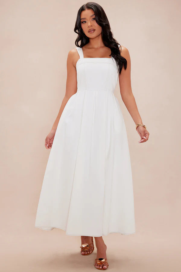 Damen Maxikleid mit schmalen Trägern und elegantem Schnitt Drune