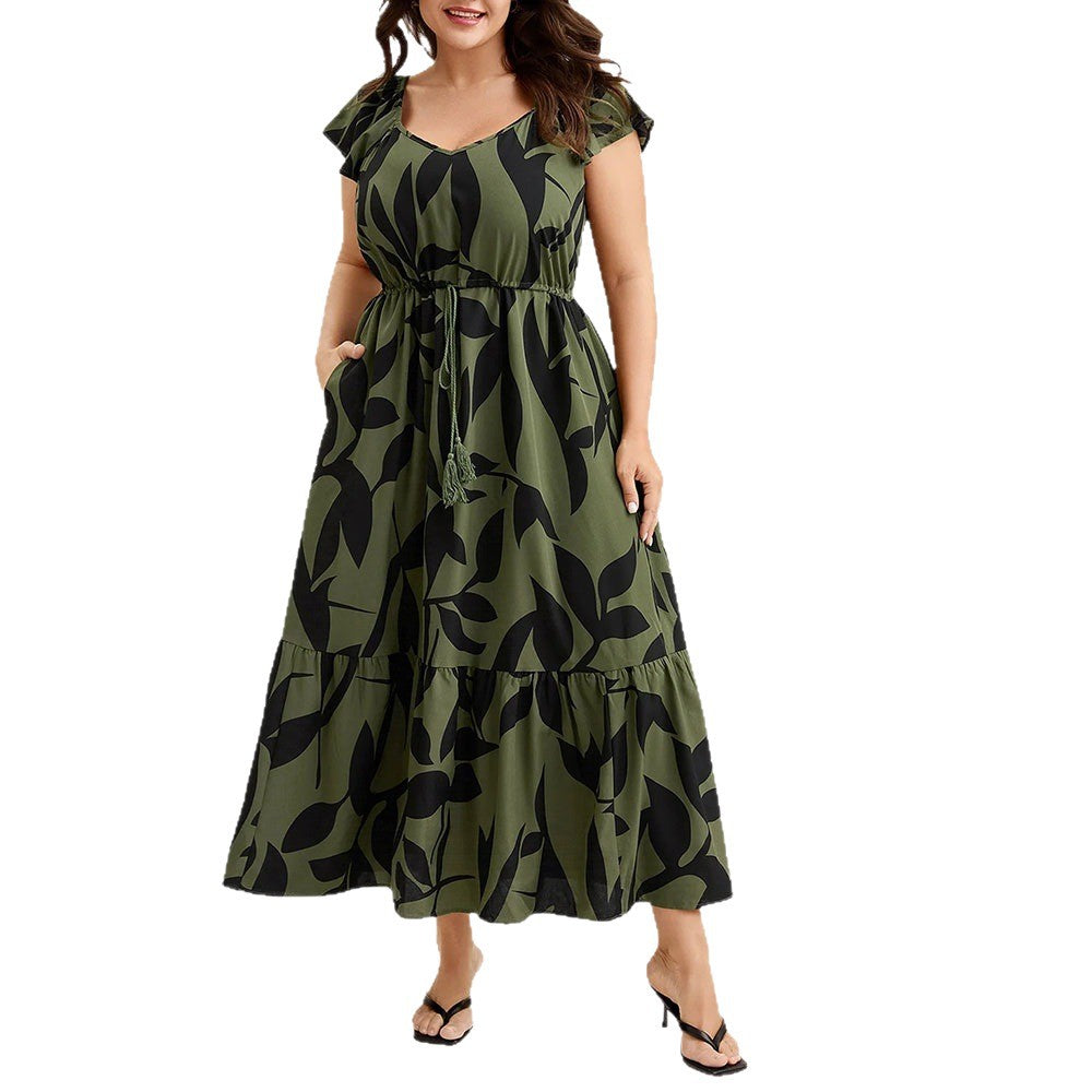 Damen Maxikleid mit floralem Muster und taillierter Silhouette Drune