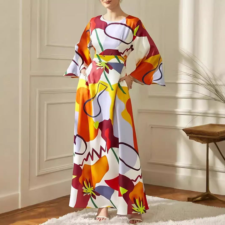 Damen traumhaftes Maxikleid mit moderne abstrakte Muster Drune