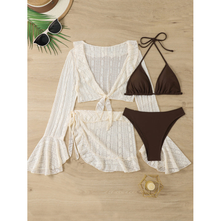 Damen Bikini-Set mit schickem Überwurf und verstellbaren Trägern Drune
