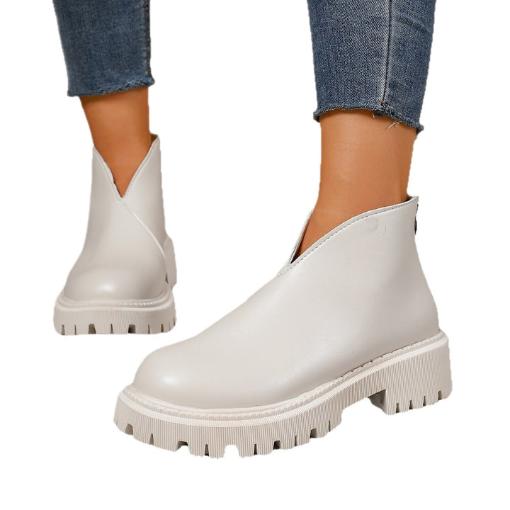 Damen Modische Chelsea-Boots mit trendigem Plateau und rutschfester Sohle Drune