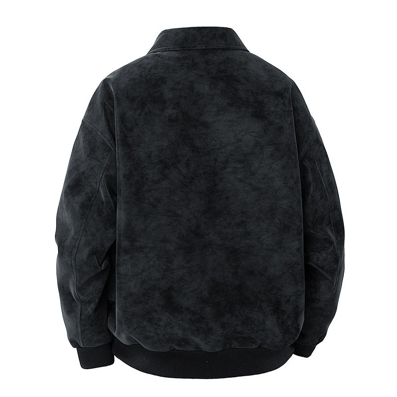 Herren elegante Wildlederjacke mit strukturiertem Schnitt Drune