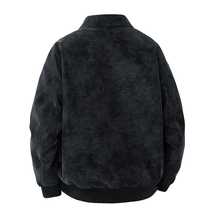 Herren elegante Wildlederjacke mit strukturiertem Schnitt Drune