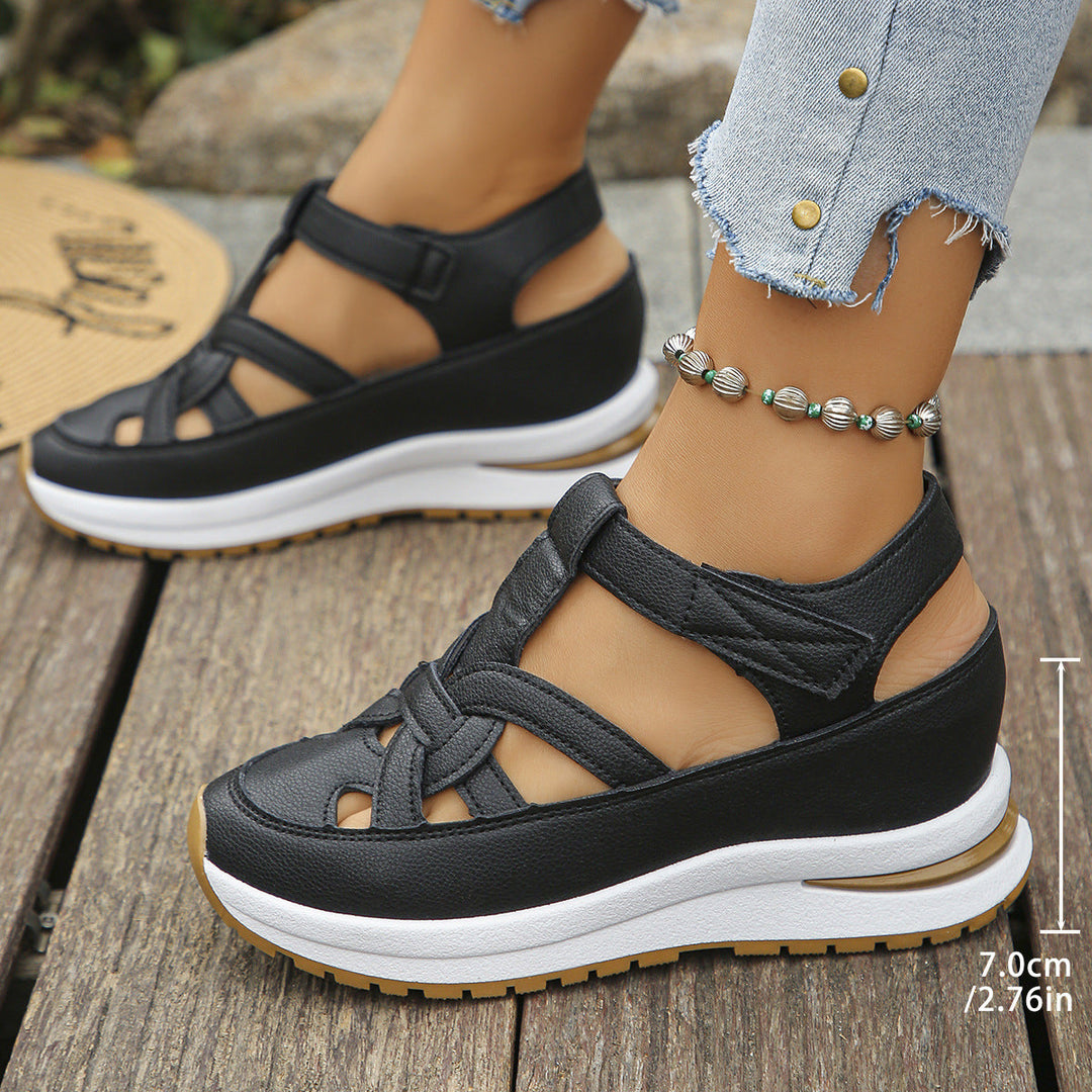Damen Wedge-Sandalen mit verstellbarem Riemendesign und gepolsterter Innensohle Drune