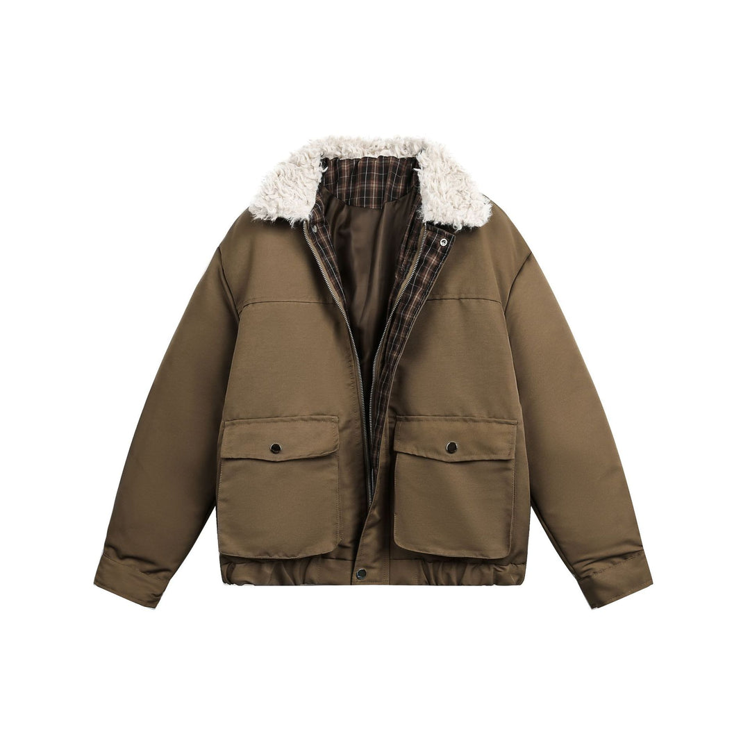 Herren Kurzblouson im Field‑Look mit voluminösem Teddy‑Umlegekragen Drune