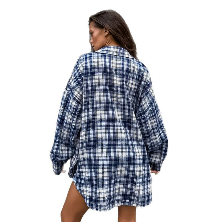 Damen lässige Plüschbluse im Oversized-Schnitt Drune