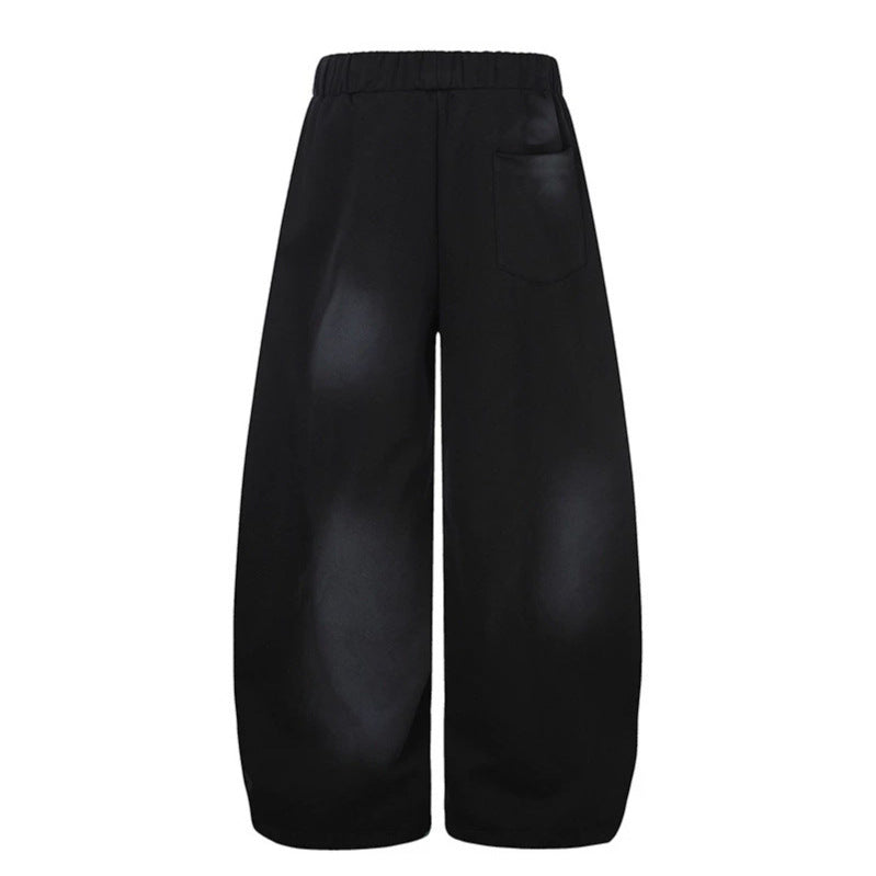 Damen Extraweite Palazzo-Sweathose mit Tunnelzugbund, Stern-Applikation und soften Batik-Effekt Drune
