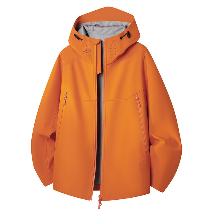 Damen Wasserdichte Softshell-Outdoorjacke mit minimalistischer Silhouette und Belüftungsperforation am Kragen Drune