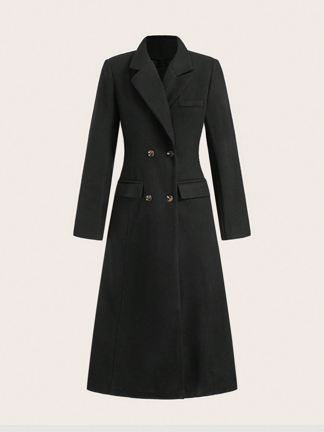 Damen eleganter, taillierter Gehrock mit doppelter Knopfleiste und schickem Revers Drune