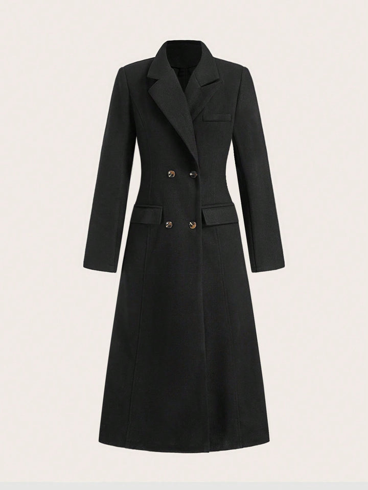 Damen eleganter, taillierter Gehrock mit doppelter Knopfleiste und schickem Revers Drune