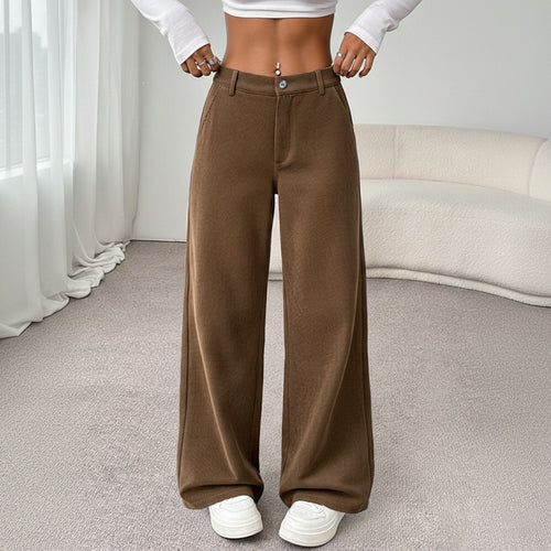 Damen Bequeme Weite Hochtaillierte Hose Drune