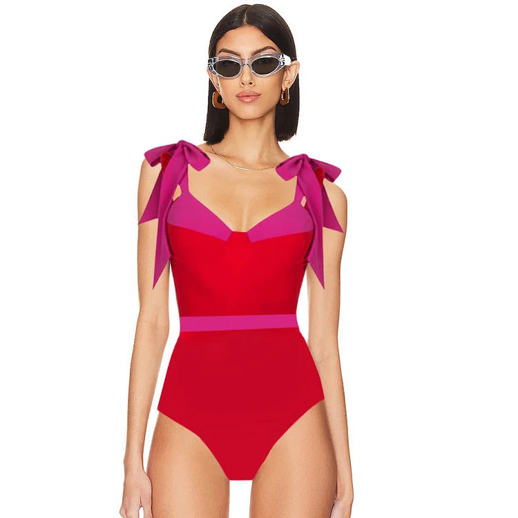 Damen hochtailliertes Bikiniset mit Wickelrock Drune