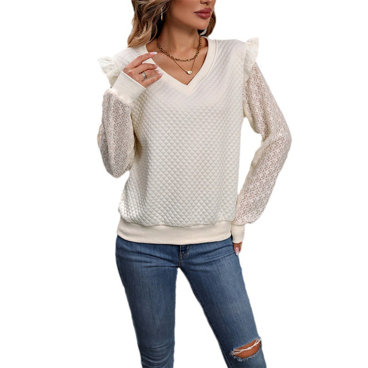 Damen Verspielter Strickpullover mit Rüschen-Details Drune