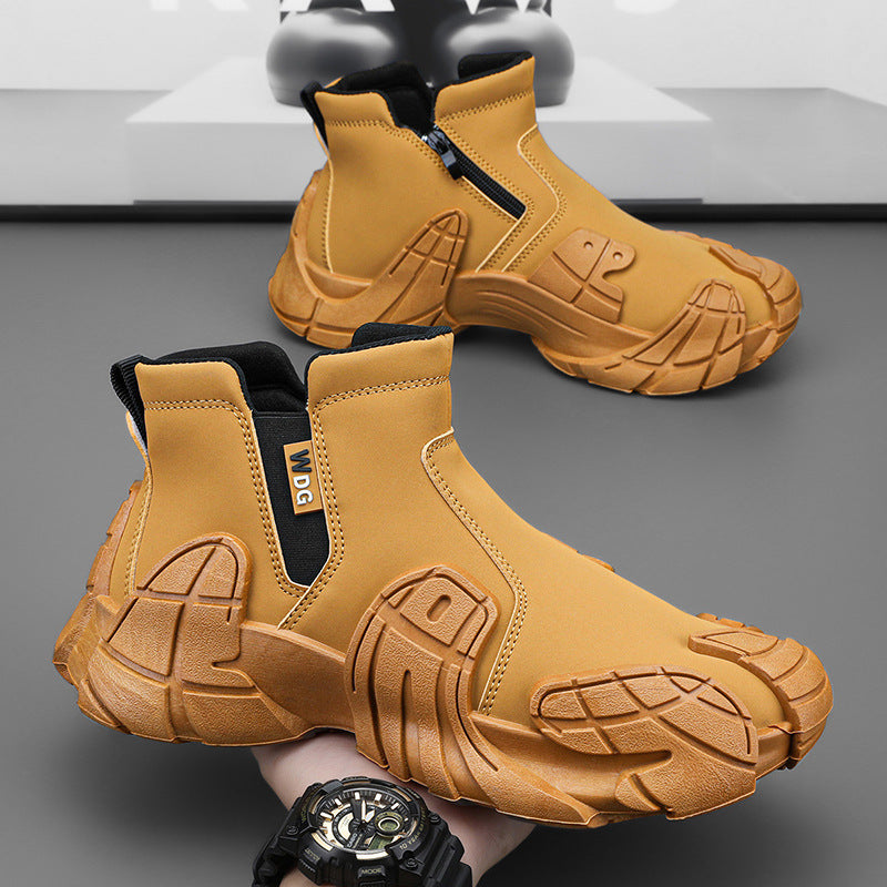 Herren robuste technische Chelsea-Boots mit neoprenartigem Schaft, seitlichem Reißverschluss und profiliertem Offroad-Laufsohle Drune