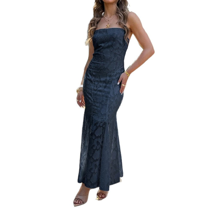 Damen Maxikleid mit verführerischem Cross-Back Design und elegantem Spitzeneinsatz Drune