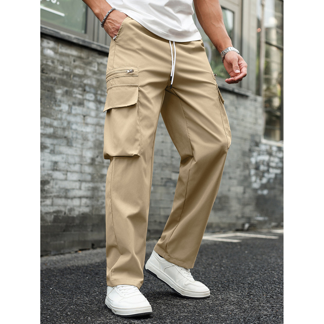 Herren Multifunktionale Cargo-Hose mit Taschen und elastischem Bund Drune