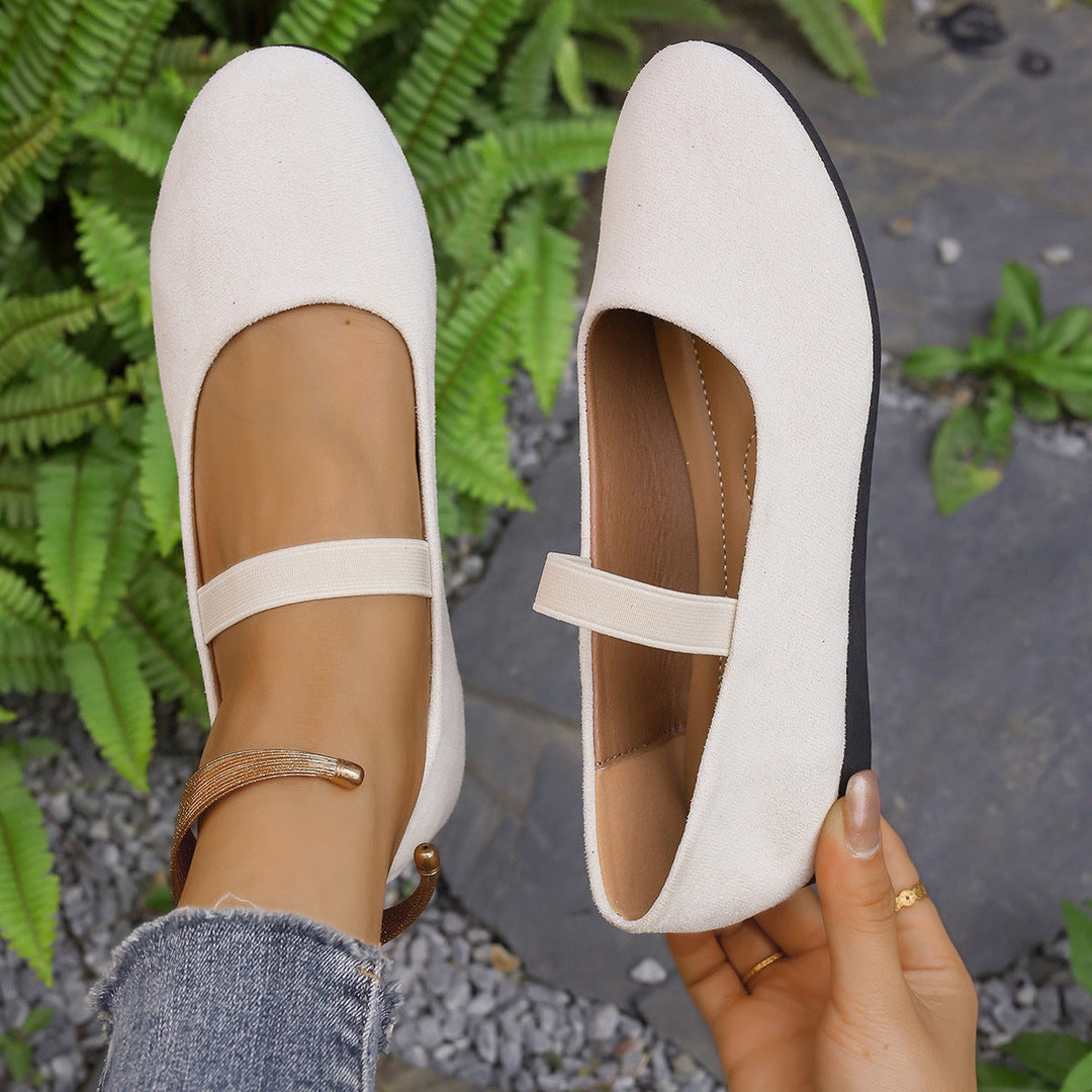 Damen Ballerinas mit verstellbarem Riemen und komfortablem Fußbett Drune
