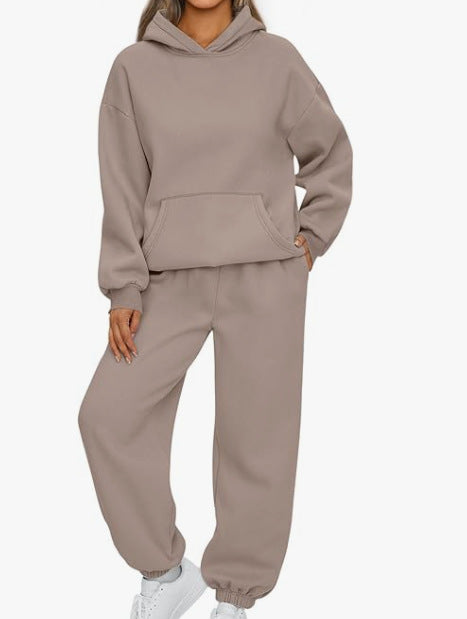 Damen nan gemütliches Oversize Hoodie und Jogginghose Set aus weicher Baumwollmischung Drune