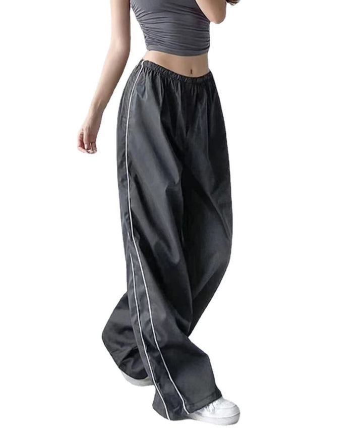 Damen elegante Sporthose mit weitem Schnitt und elastischem Bund Drune