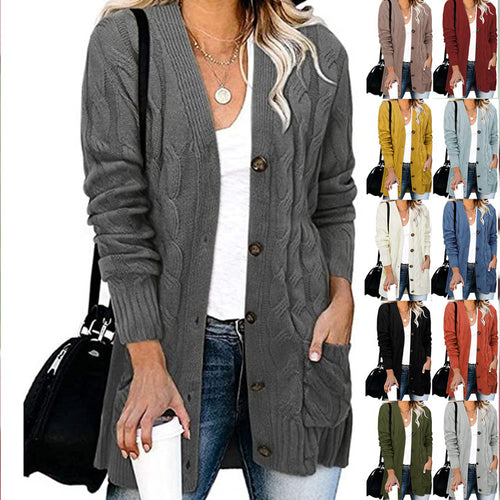 Damen Strickjacke mit Zopfdesign und praktischen Taschen Drune