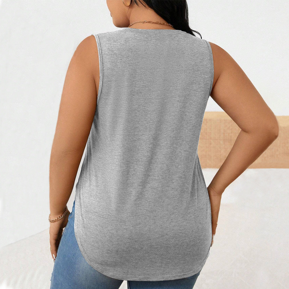 Damen lässiges Tanktop mit seitlichen Schlitzen und modischem Schnitt Drune