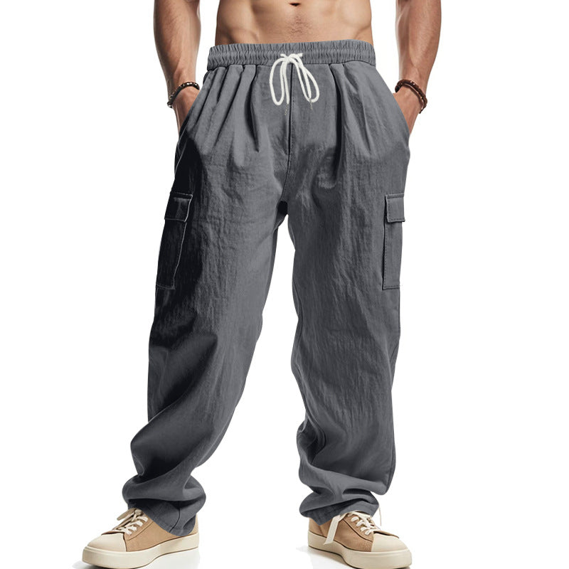 Herren Relaxed-Cargo-Hose im Oversize‑Streetstyle mit Tunnelzugbund & Klappentaschen Drune