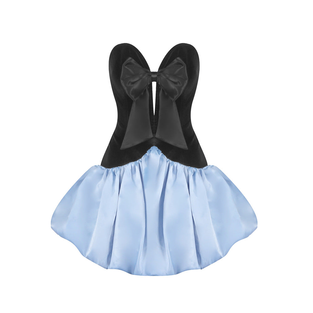 Damen Kleid mit freien Schultern und dekorativem Schleifendetail Drune