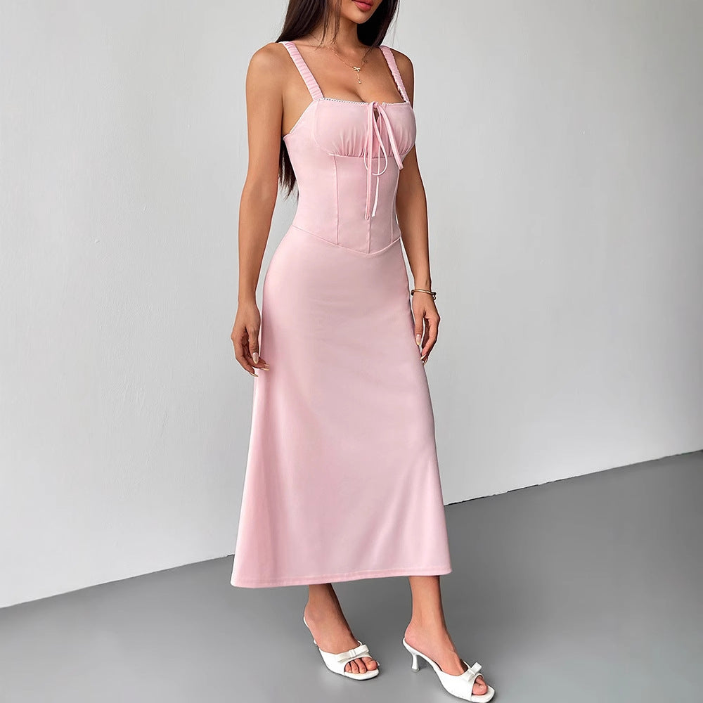 Damen Maxikleid mit formschöner Schnürung und eleganten Trägern Drune