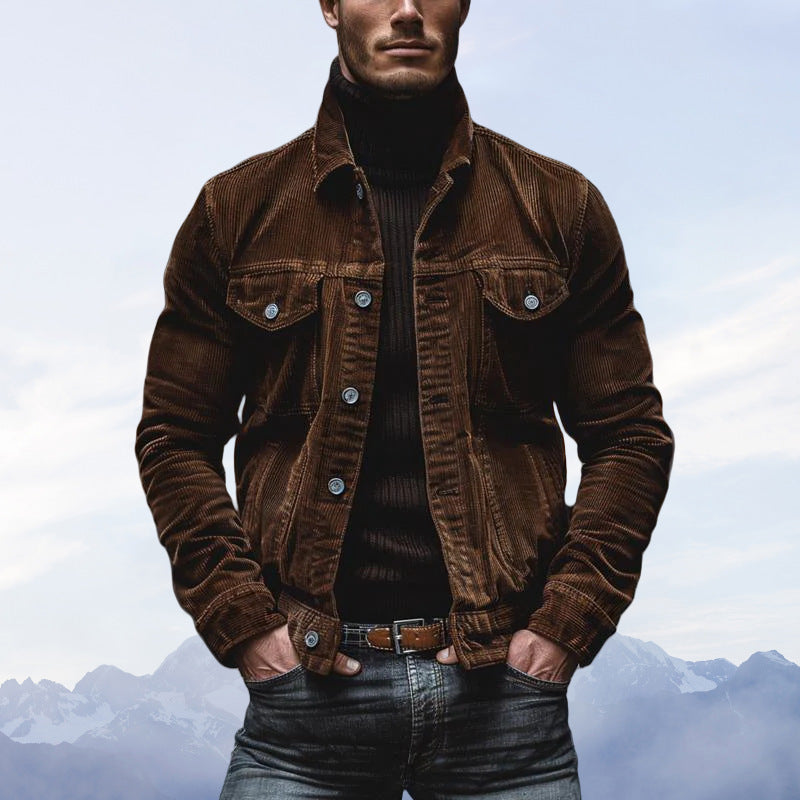 Herren Cordjacke mit klassischem Schnitt und praktischen Brusttaschen Drune