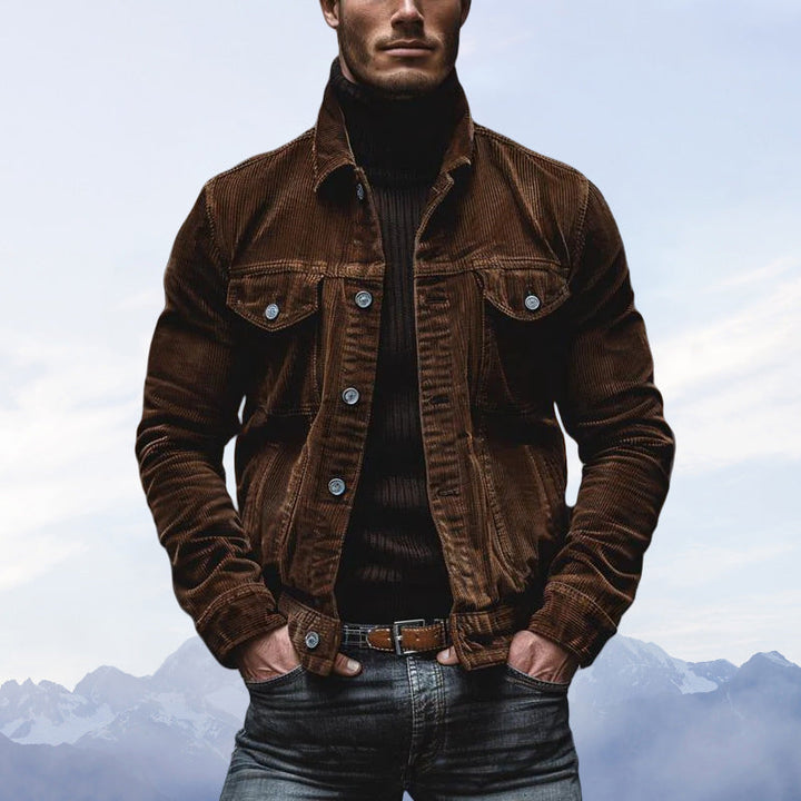 Herren Cordjacke mit klassischem Schnitt und praktischen Brusttaschen Drune