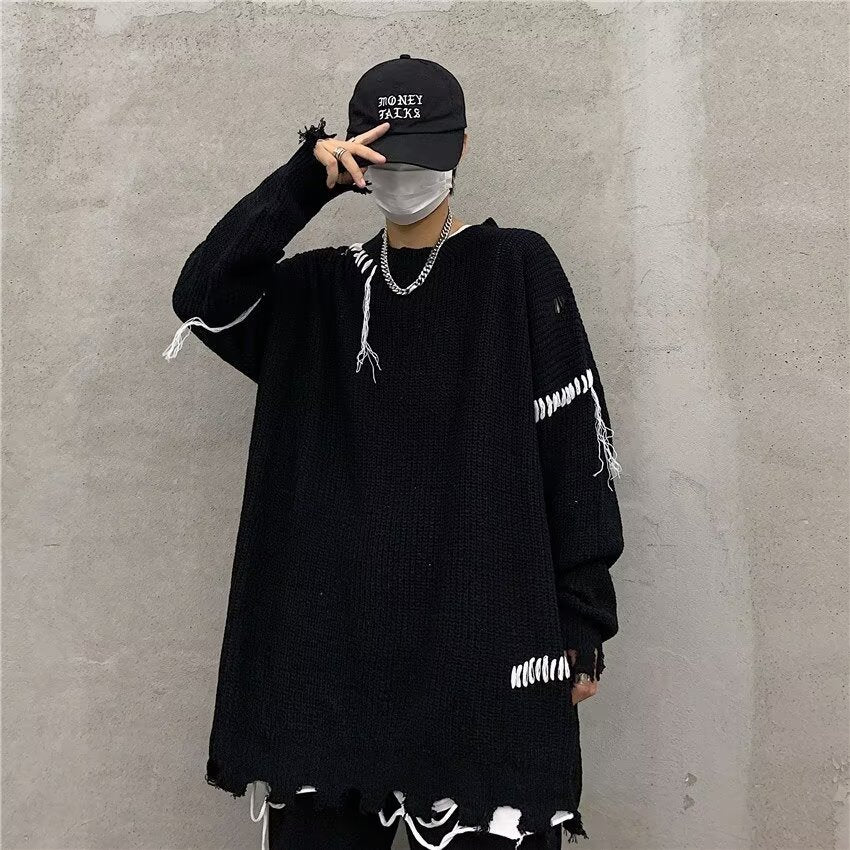 Unisex Oversized Strickpullover mit einzigartigem Design Drune