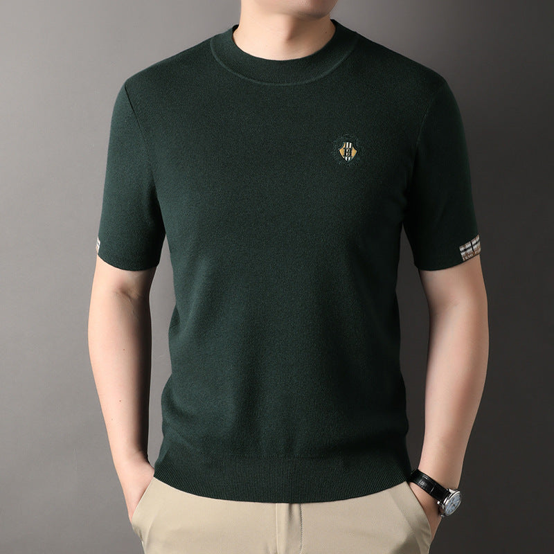 Herren Feinstrick T-Shirt mit klassischem Rundhalsausschnitt und hochwertiger Verarbeitung Drune