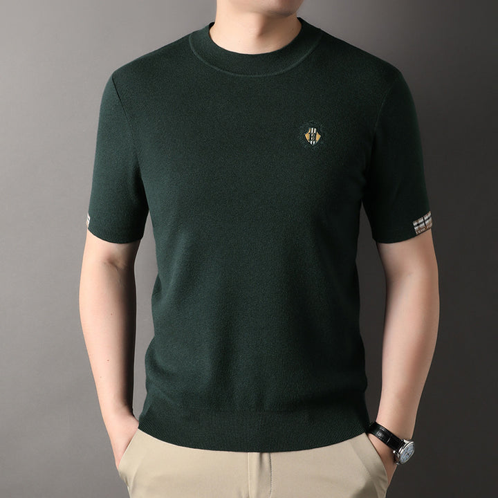 Herren Feinstrick T-Shirt mit klassischem Rundhalsausschnitt und hochwertiger Verarbeitung Drune