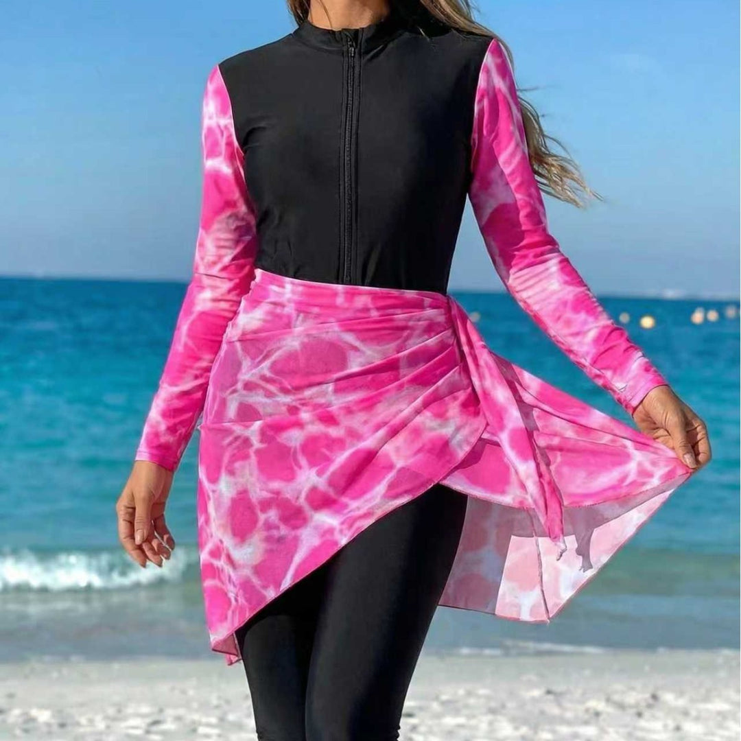 Damen modischer Rashguard mit Wickelrock Drune
