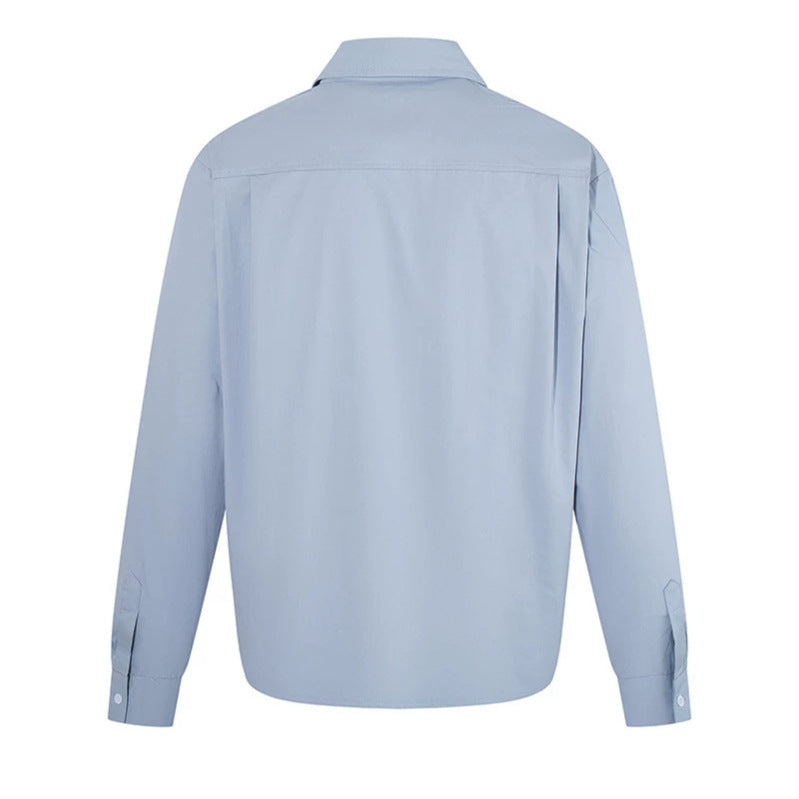 Damen Elegante Bluse mit verdeckter V-Schlitzfront, Hemdkragen und elastischem Saum Drune
