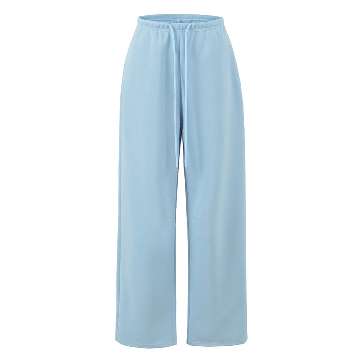 Damen Komfort-Lounge-Set mit kurzem V-Kapuzenpullover und hochgeschnittenen Weitbein-Joggern Drune