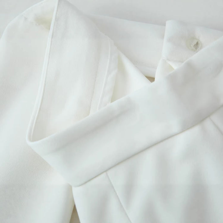 Damen hochtaillierte Palazzo‑Hose mit weitem Bein, Bundfalten und verdecktem Verschluss Drune