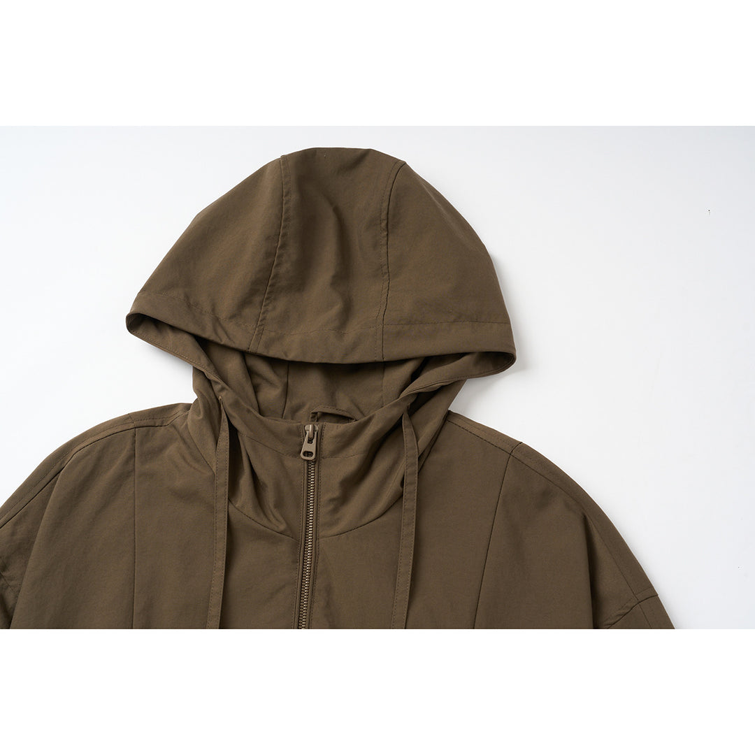 Unisex Oversize-Kapuzenblouson mit elastischem Saum und Utility-Taschen Drune