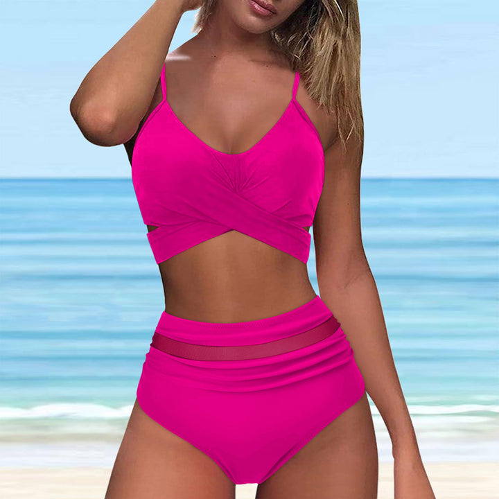 Damen High-Waist Bikini Set mit modischem Wickel-Oberteil Drune