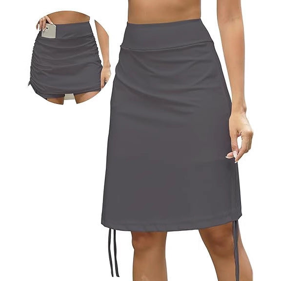 Damen Sportlicher Minirock mit Raffung Drune